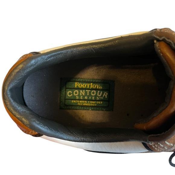 FootJoy 54024 Contour Series Men’s Golf Shoes Size 10 Leather Brown White - Picture 8 of 8